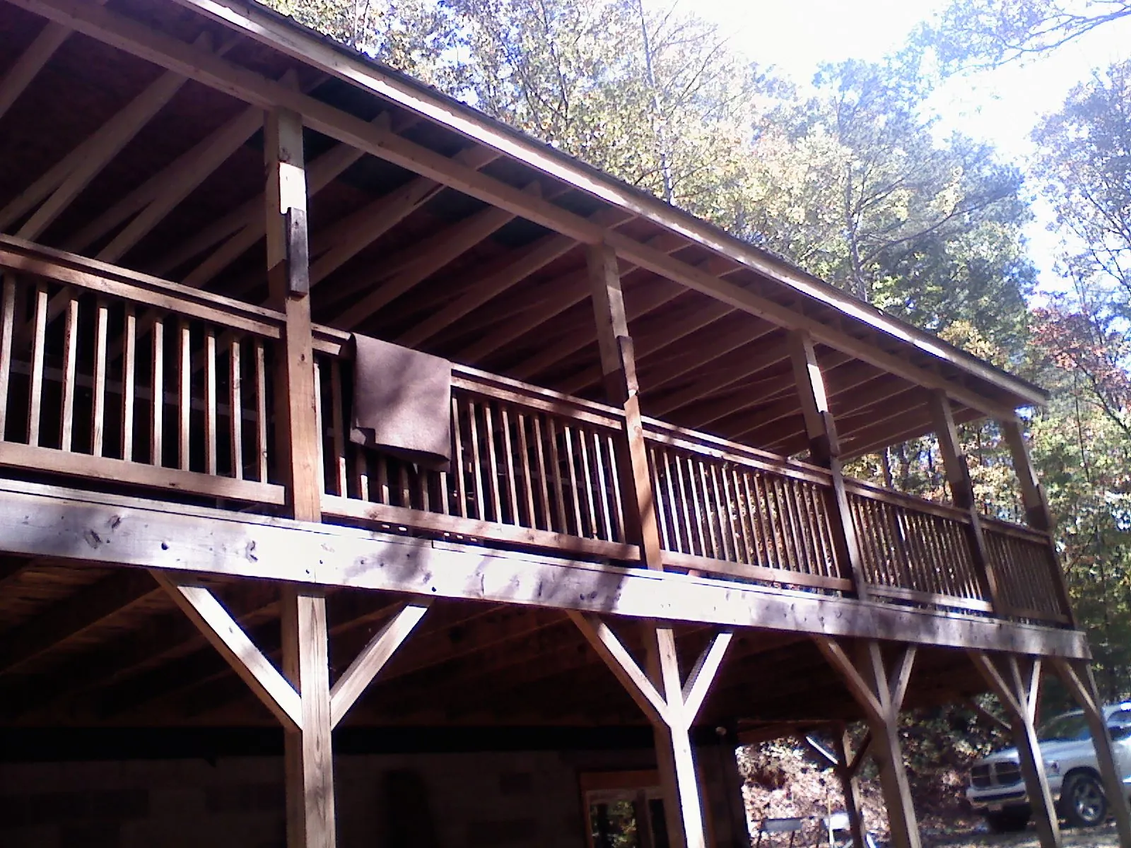 Timber framing under a new elevated porch and deck — Roof Leak Repair in North Wales by Roofing Brothers